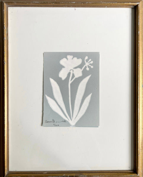 Impression de Fleurs No. 18 (white on dusty blue)