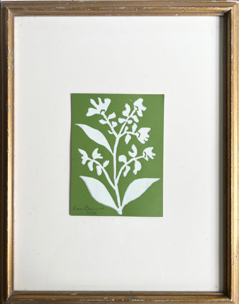 Impression de Fleurs No. 14 (white on olive apple)