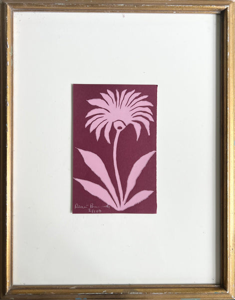 Impression de Fleurs No. 15 (vintage pink on merlot)