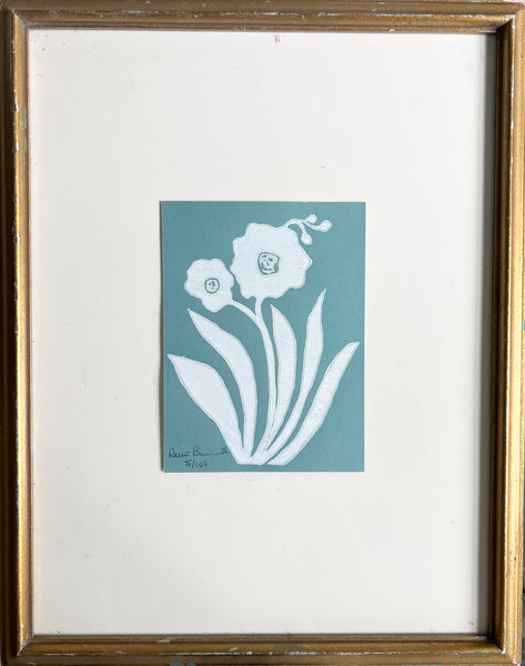 Impression de Fleurs No. 13 (white on pool blue)