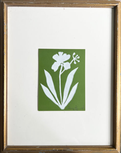 Impression de Fleurs No. 18 (white on olive apple)