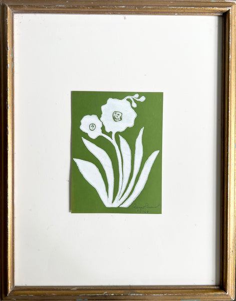 Impression de Fleurs No. 13 (white on olive apple)