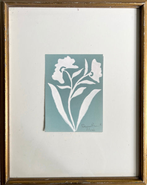 Impression de Fleurs No. 16 (white on pool blue)