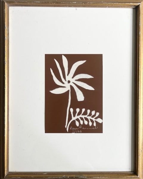 Impression de Fleurs No. 20  (white on mocha)